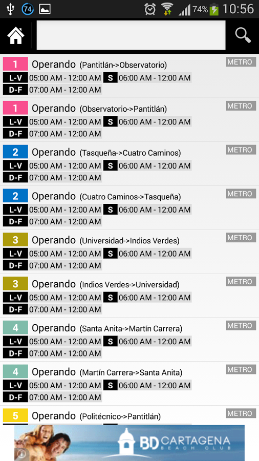 Rutas Metro y Metrobús DF截图3