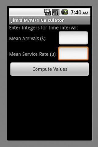 Jim's M/M/1 Calculator截图4