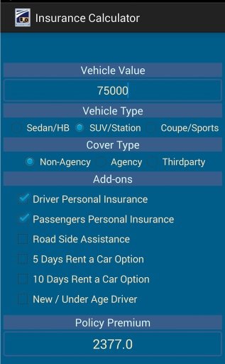 Insurance Calculator Auto截图5