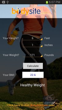 BodySite.com BMI Calculator截图
