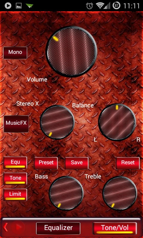 Poweramp Skin Red Metal截图4