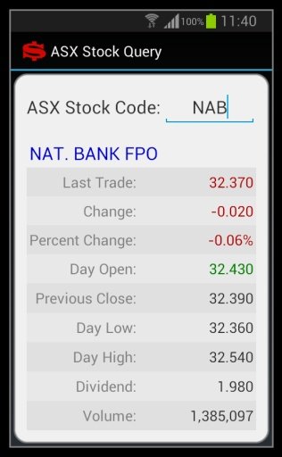 ASX Stock Query截图2