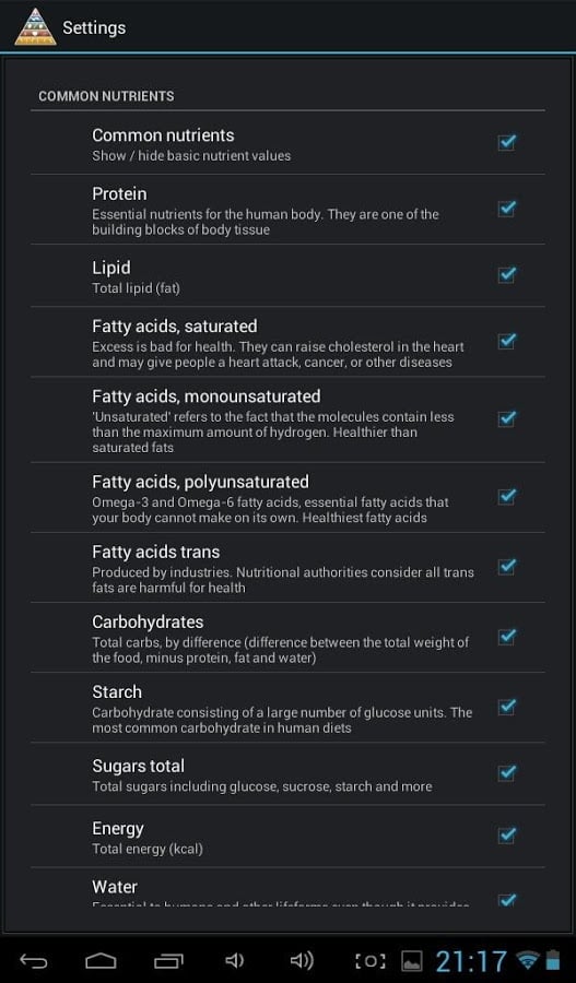 Nutritional Values截图9