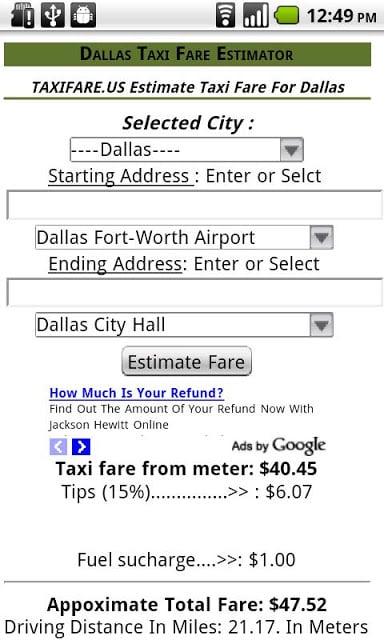 TaxiFare International截图3