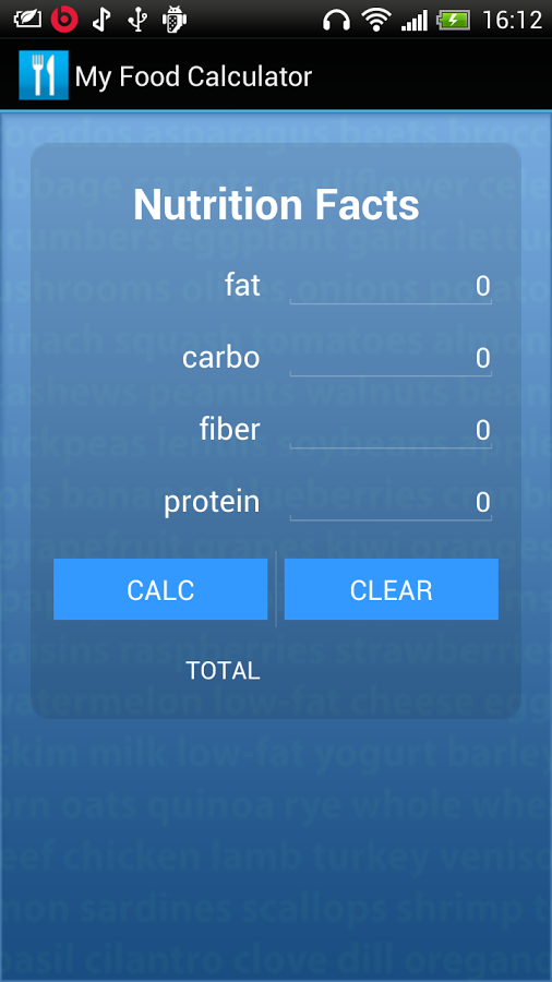 My Food Calculator w/ads截图2