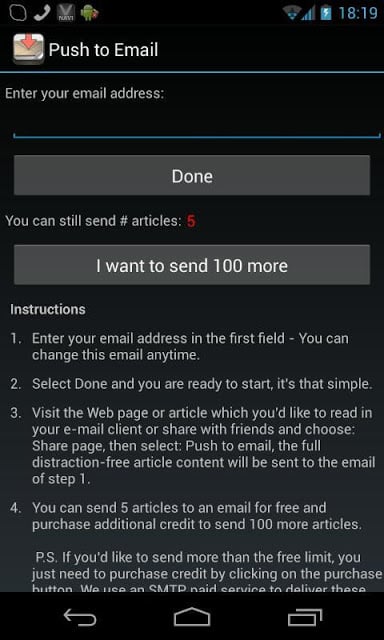 Push to email - ★ ★ ★ ★ ★截图3