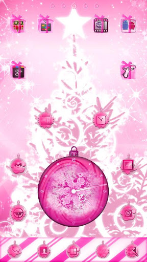 PINK Christmas Clock Widget截图6