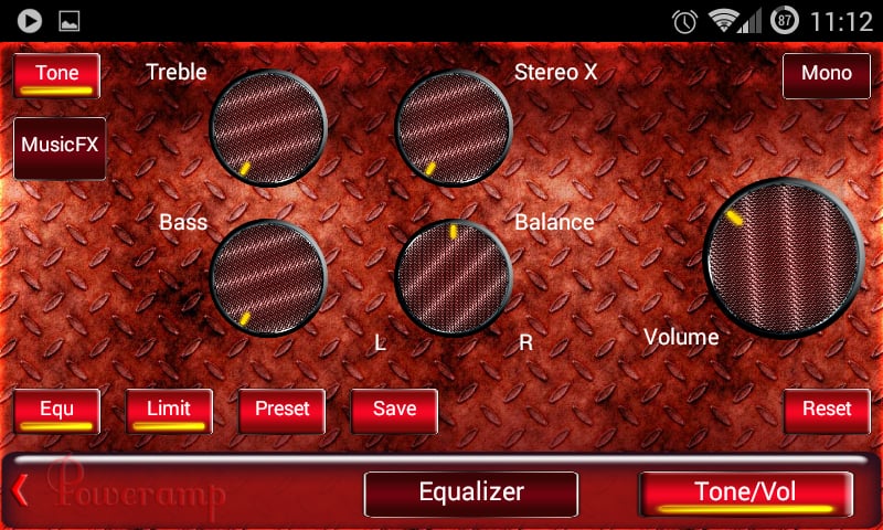 Poweramp Skin Red Metal截图3