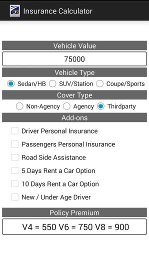 Insurance Calculator Auto截图4