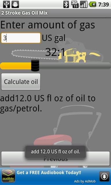 2 Stroke Gas Oil Mix Calc截图5