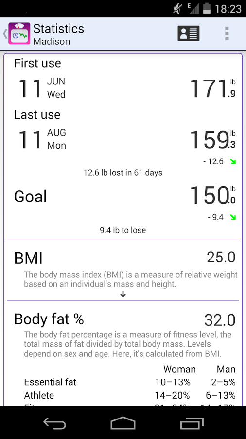 BMI-Weight Tracker截图2