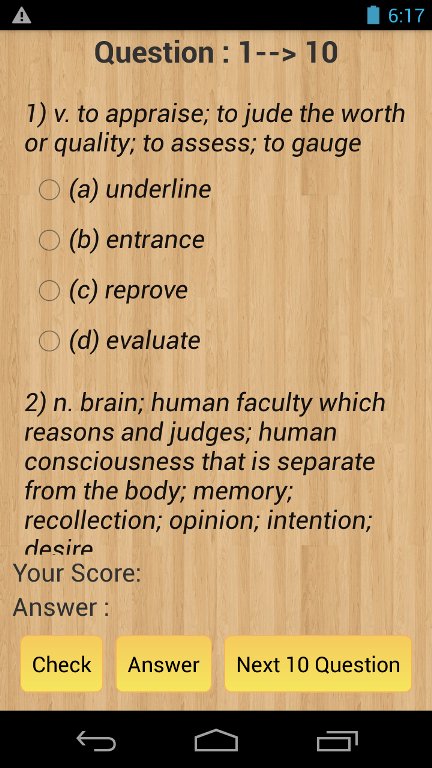 6000 Toic Vocabulary Test截图1