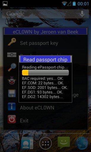 eCL0WN: an NFC passport tool截图1