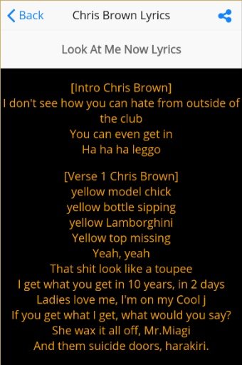 Chris Brown Song Lyrics截图1