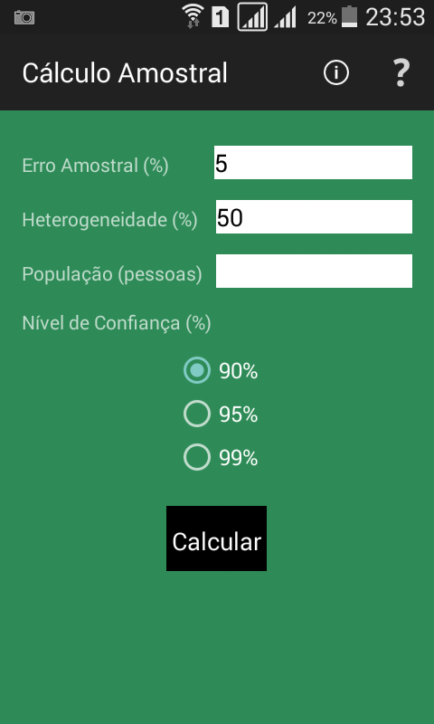 Cálculo Amostral para Pesquisa截图1