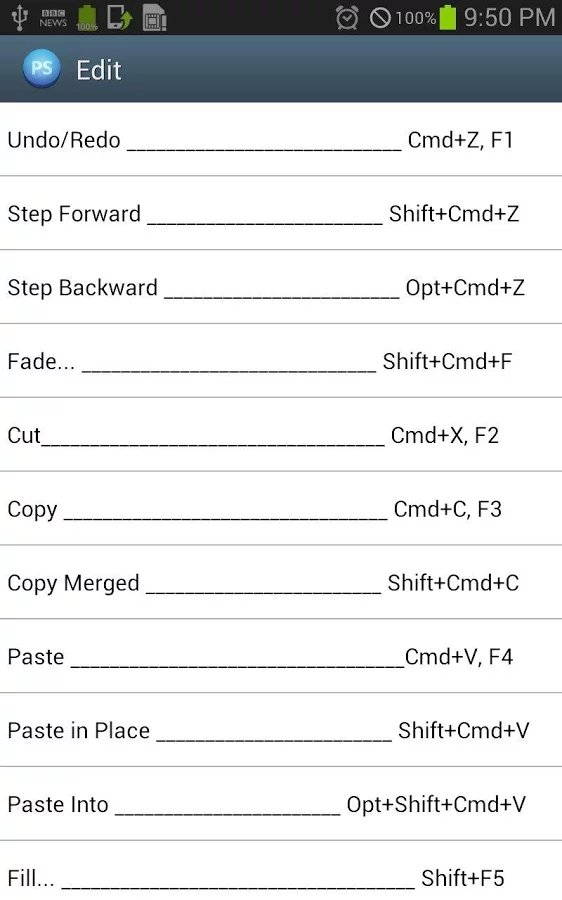 PS CS6 Keyboard Shortcut...截图1