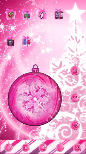 PINK Christmas Clock Widget截图10