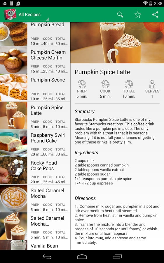 Recipe Guide for Starbucks截图1