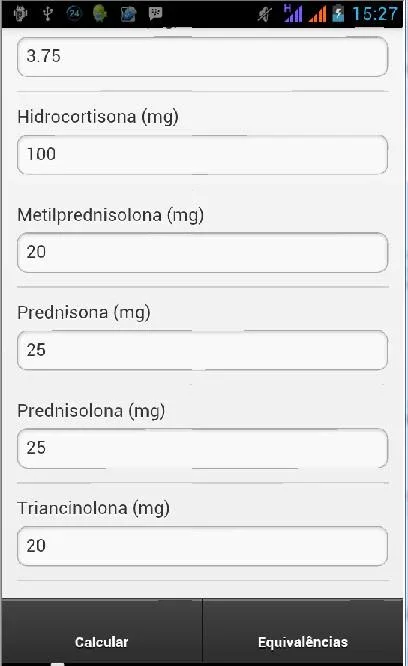 Corticóide Calculadora截图4