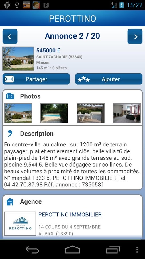 Agences immobilières Perottino截图2