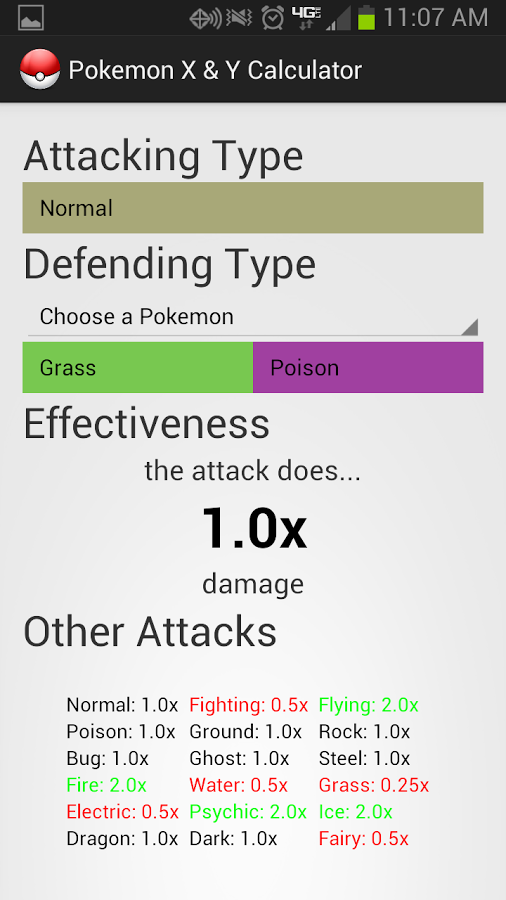 Pokemon XY Weakness Calc...截图5