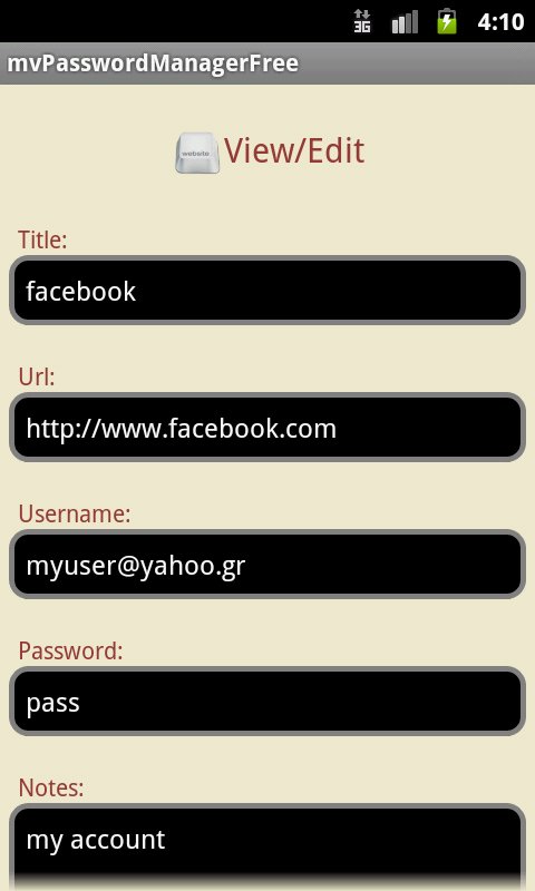 mv Password Manager Free截图10