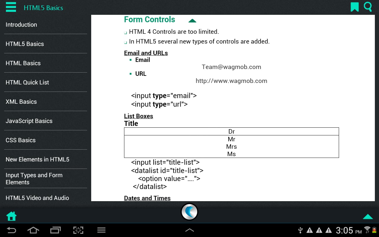 HTML5 and CSS by WAGmob截图5