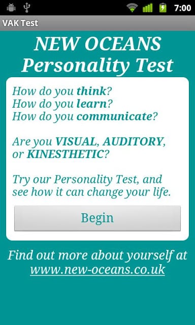 VAK Personality Test截图2