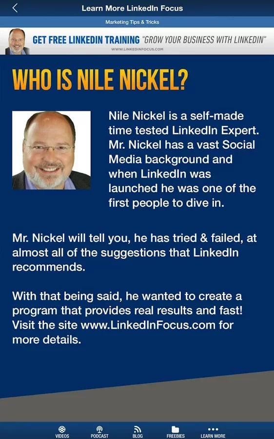 Nile Nickel's LinkedIn C...截图7