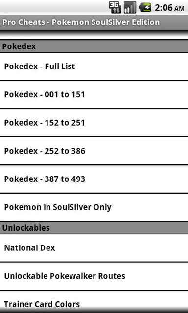 Pro Cheats: Pokemon SoulSilver截图2