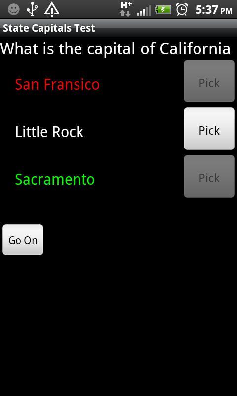 State Capitals Test截图1