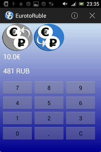 Ruble Euro currency converter截图1