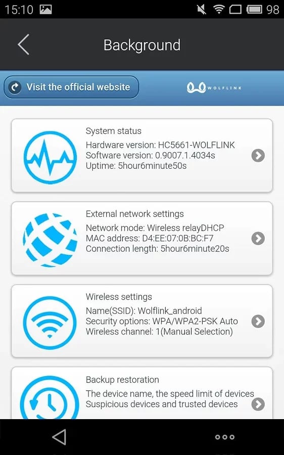 Wolflink Router Mobile C...截图1
