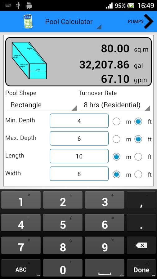 Amici Pool Calculator截图1