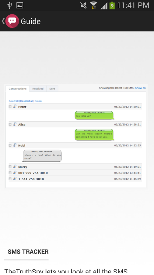 Mobile Spy SMS Tracker截图2
