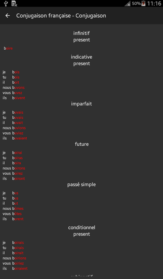 Conjugaison Francaise façile截图3