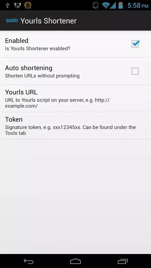 Yourls Shortener截图1