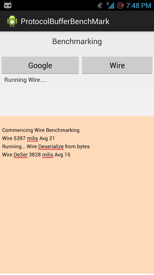 Wire Protocol Benchmark截图1