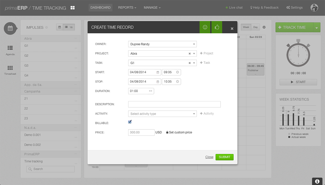 TIME TRACKING by primaERP截图5