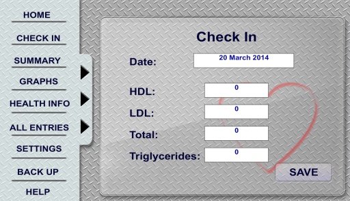 Cholesterol Tracker Tablet Edition截图1