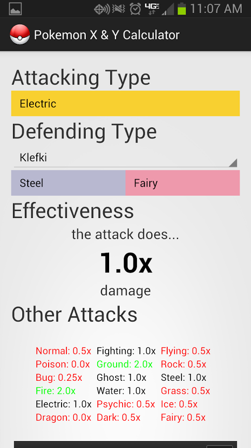 Pokemon XY Weakness Calc...截图2