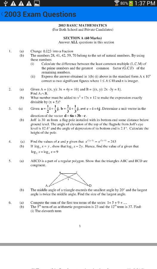 O-Level Math Questions截图5