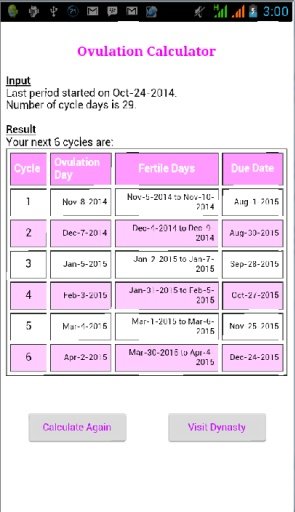 Ovulation Period Calculator截图4