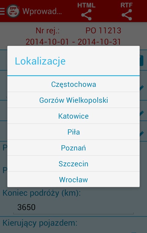 Ew. (free) przebiegu poj...截图2