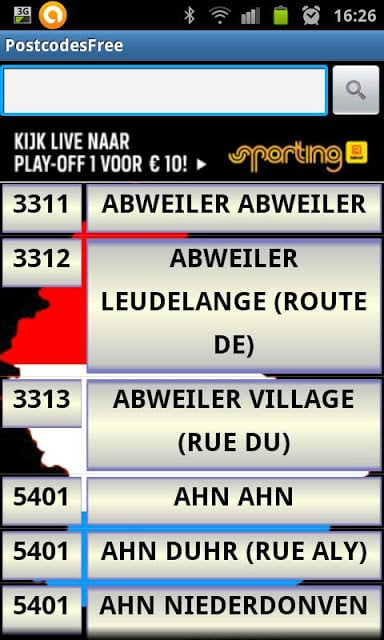 Postcodes Benelux Free截图1
