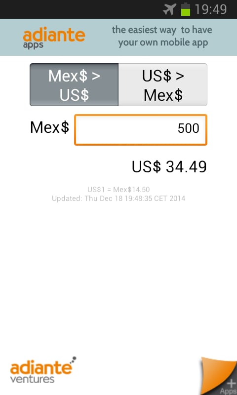 US Dollar to Mexican Pes...截图2