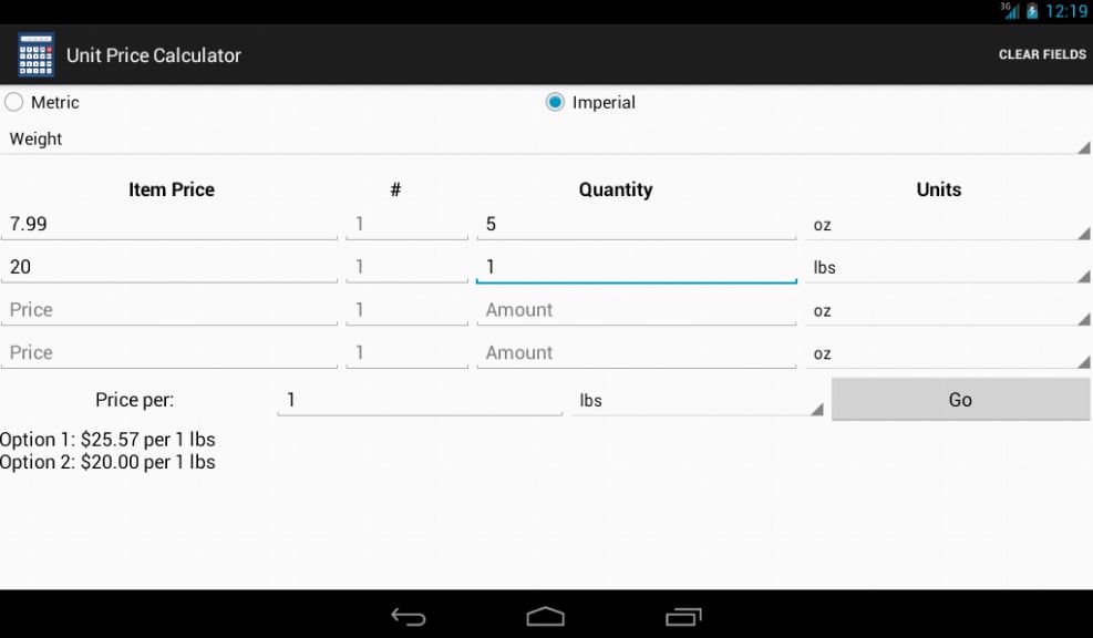 Unit Price Calculator截图3