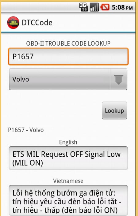 OBD-II Trouble Code Look...截图4