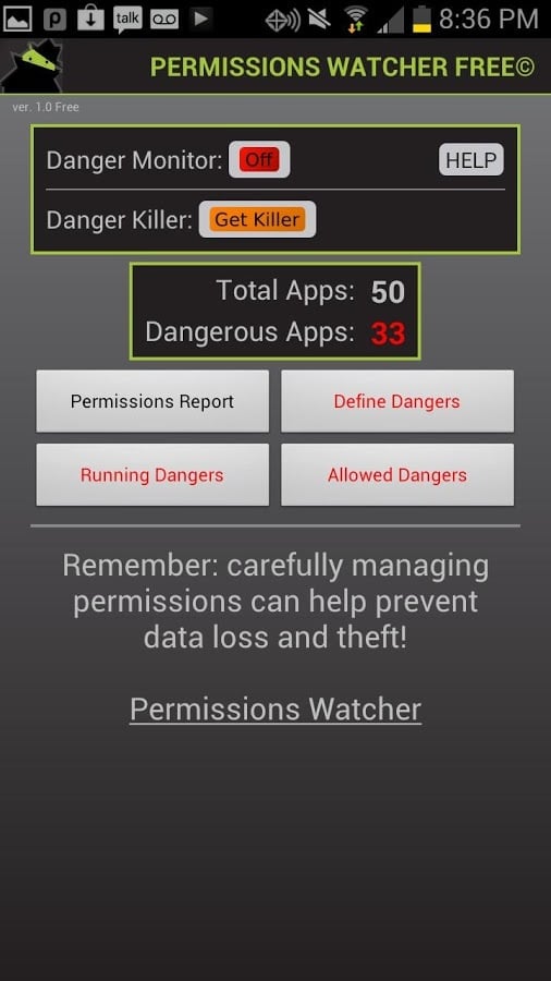 Permissions Watcher Free截图1