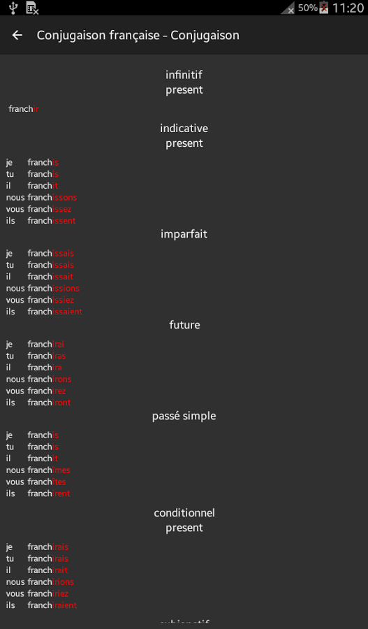 Conjugaison Francaise façile截图5